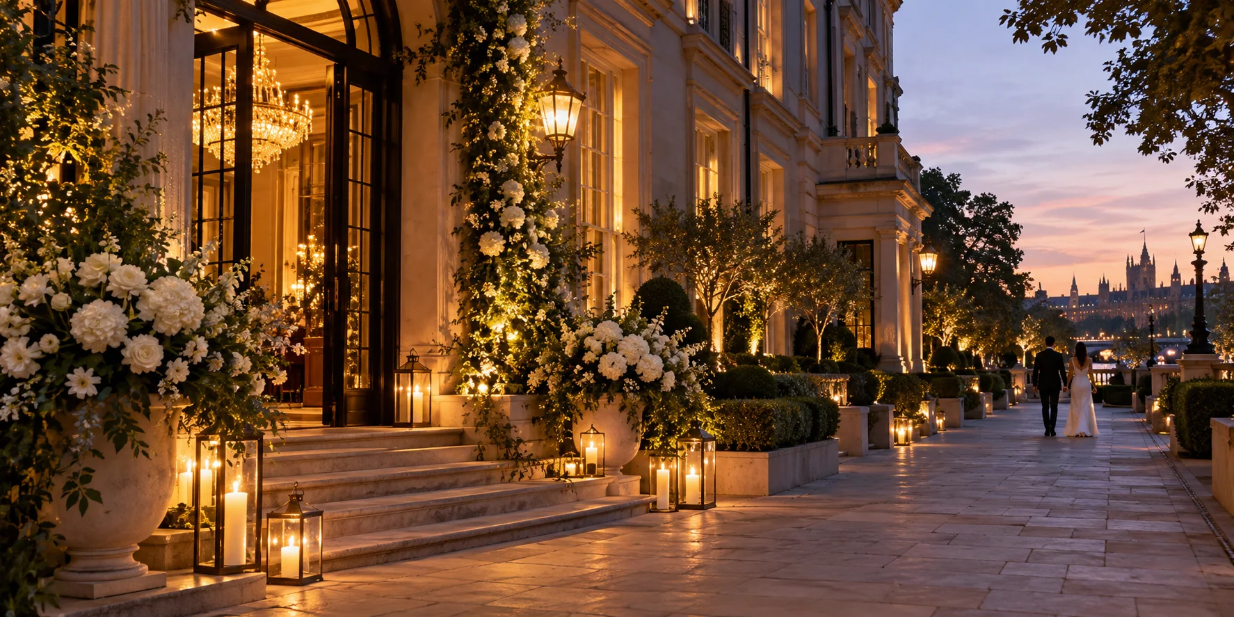 English wedding venue prepared for guests